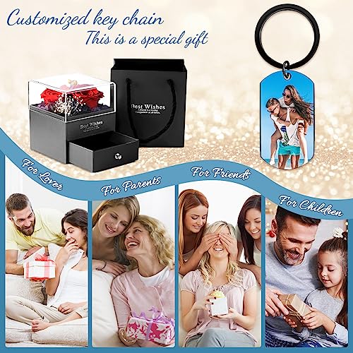 Jubope Custom Keychain With Picture, Personalized Colorful Photo Keychains, Customized Picture Text Dog Tag Keychains, For Family Men Women Boyfriend Gifts thumb #6