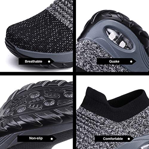 Women's Walking Shoes Sock Sneakers Mesh Slip On Air Cushion Lady Girls Modern Jazz Dance Easy Shoes Platform Loafers Sneakers3