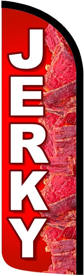 JERKY Premium Windless Polyknit Feather Flag (3 x 11.5 feet)