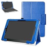 RCA 10 Viking Pro/Viking II/Cambio W101 V2 Case, Mama Mouth PU Leather Folio Stand Cover for 10 inch RCA 10.1' 2-in-1 Tablet, Dark Blue