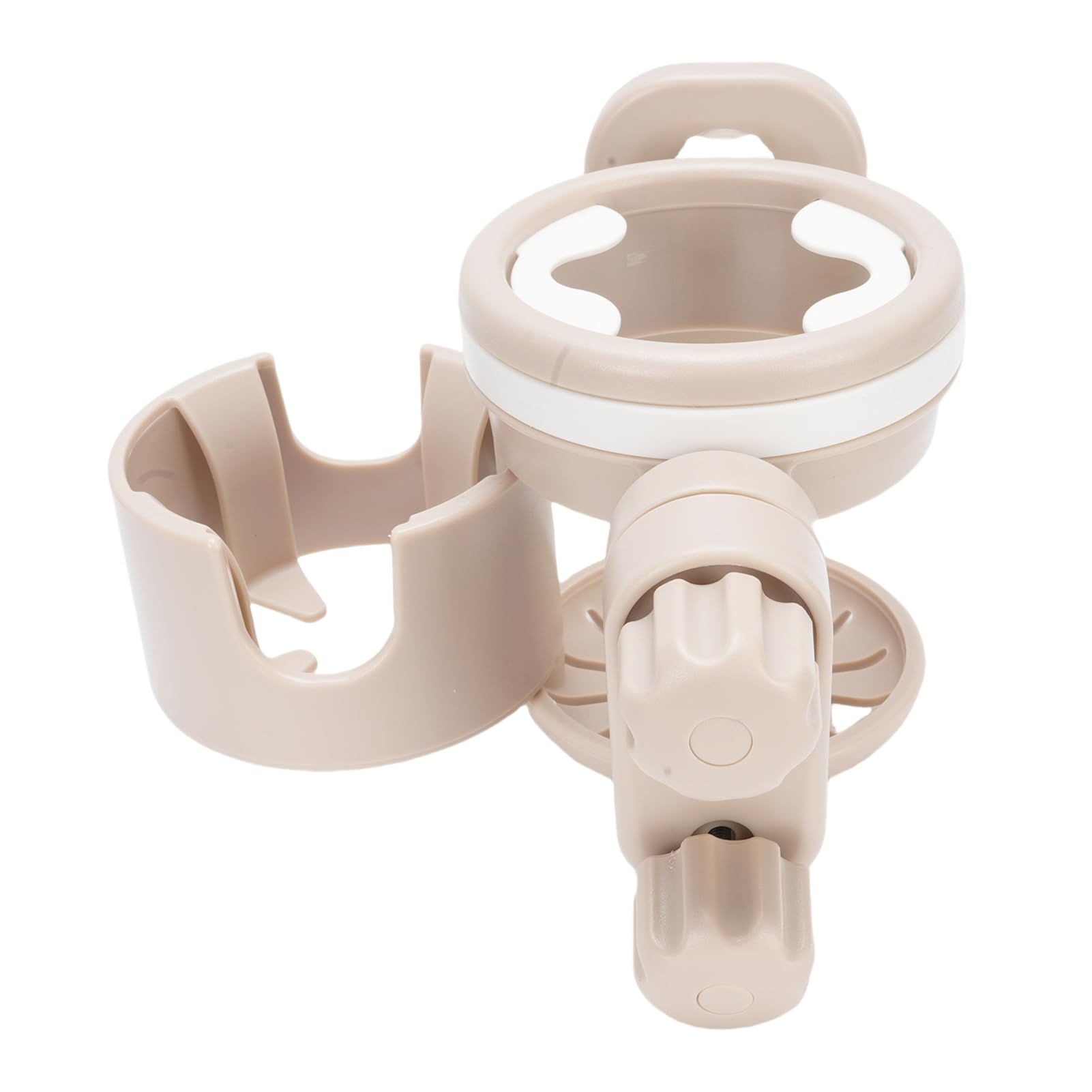 YWBL-WH Stroller Cup Holder with Phone Holder Plastic 360 Degree Rotatable Universal Stroller Bottle 22 X 9.5 X 11.5 Cm for Baby Bike Wheelchair (Khaki)