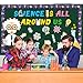party greeting Science Bulletin Board Set Science is All Around Us Classroom Decoration Scientist Lab Paper Cutouts Bulletin Board Border for Wall Decor Teacher Must Haves Back to School Supplies