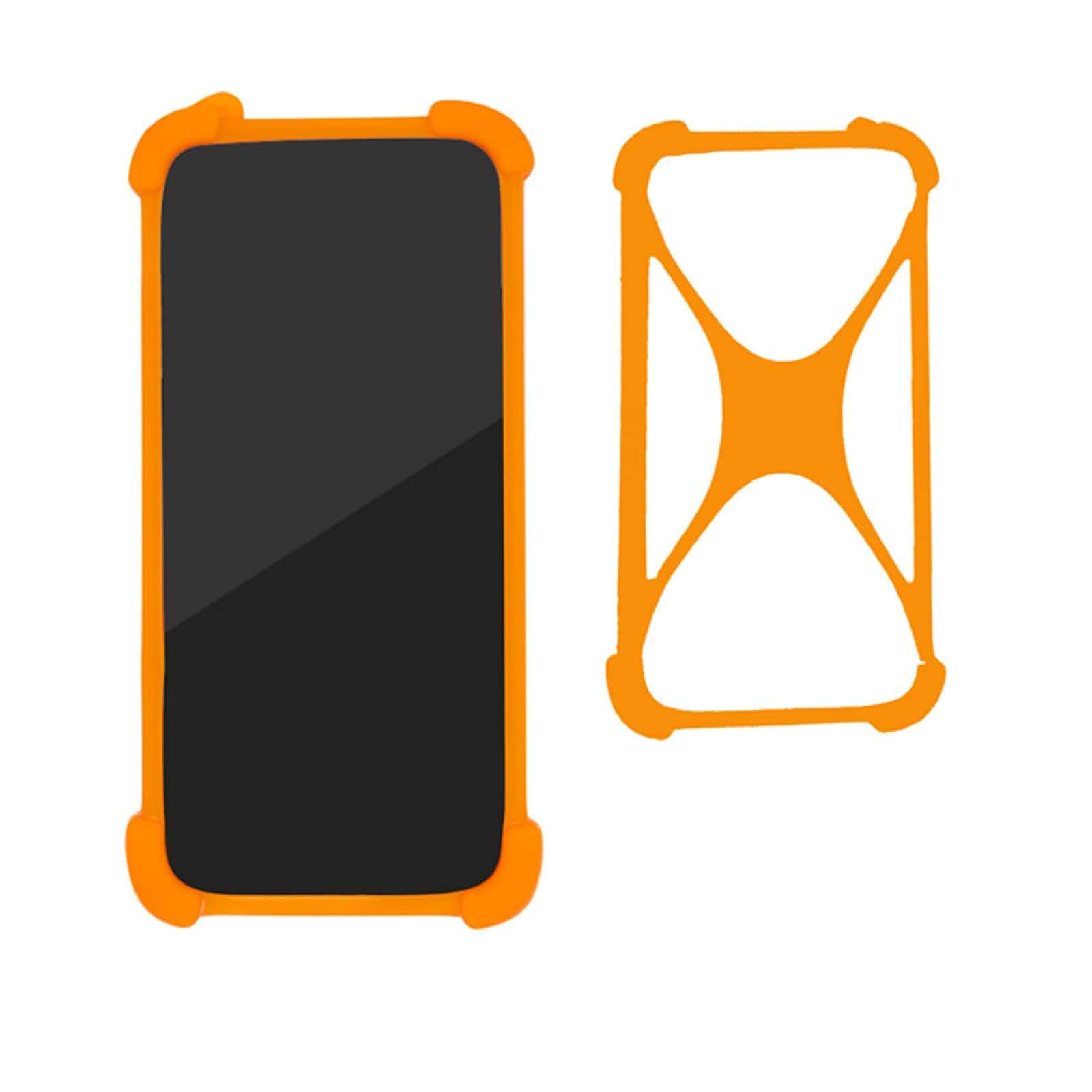 Zittop Universal Smart Phone Bumper Case Elastic Soft Silicone Cover for 5.2" Phones Size 4'' to 6.5'' inch Case (Orange)