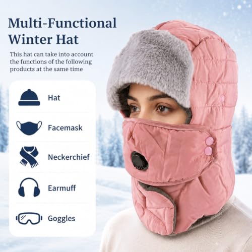Image of SANNIDHI Winter Cap for Women Men Windproof Balaclava Ski Thermal Hat