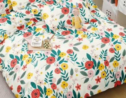 Image of TIB The Intellect Bazaar Flat Double Bedsheets with 2 King Size Pillow Covers | Double Bed Breathable | Wrinklefree | Ultrasoft | 90 x 100 Inches, 7X7.5 Feet | M-Rose's