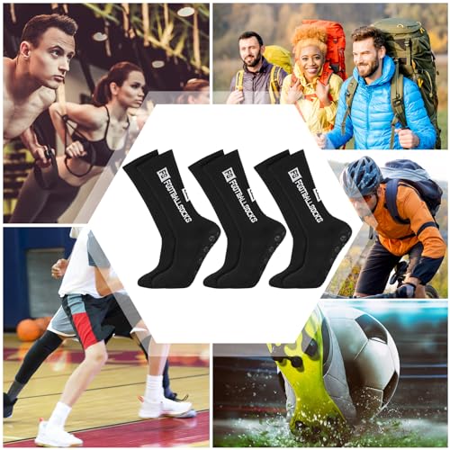 Image of DragonflyDreams Non Slip Sport Soccer Socks Anti Slip Football Baseball Unisex Athletic Socks with Grip Pads