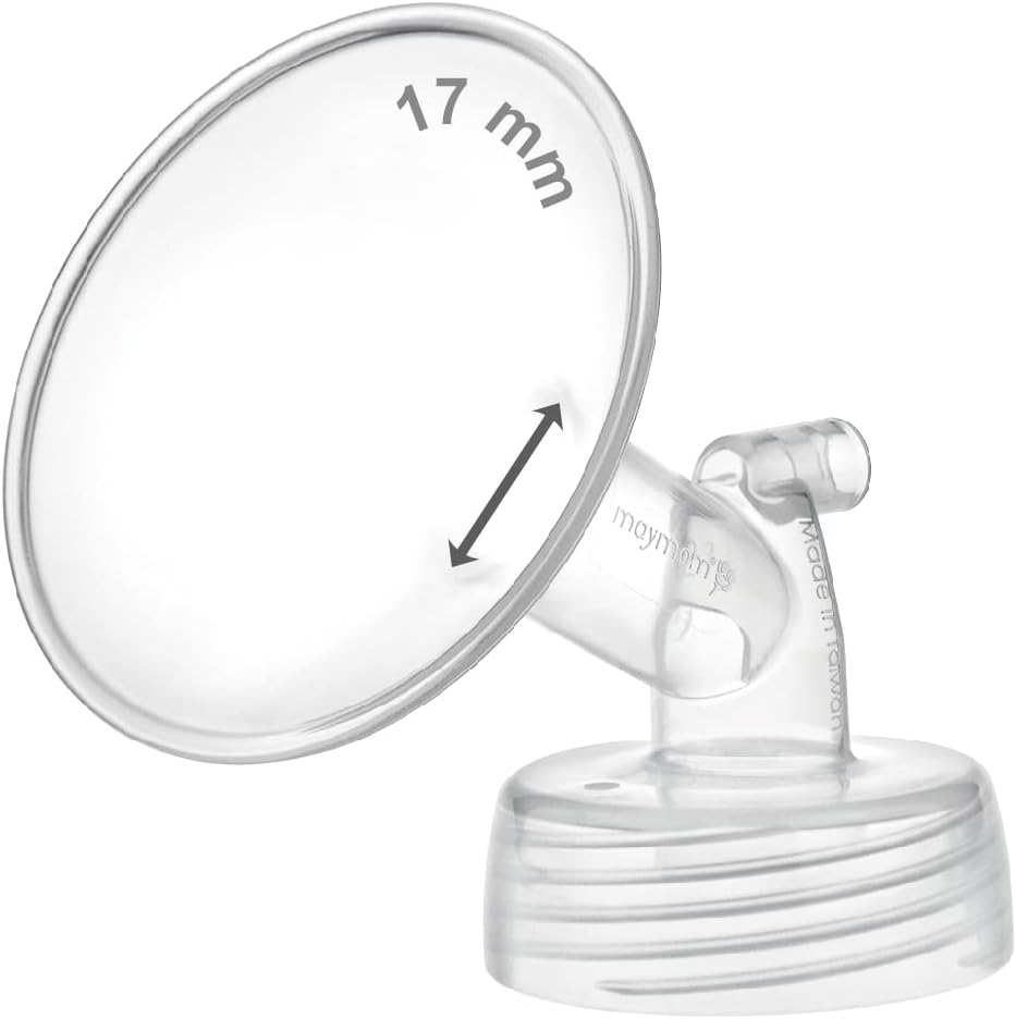 17mm Maymom Wide Neck Pump Part for Spectra S1/S2 Pumps; Incl Wide Mouth Flange; Not Original Spectra Flange; Replaces 16 mm Spectra Shield; Standard Flange