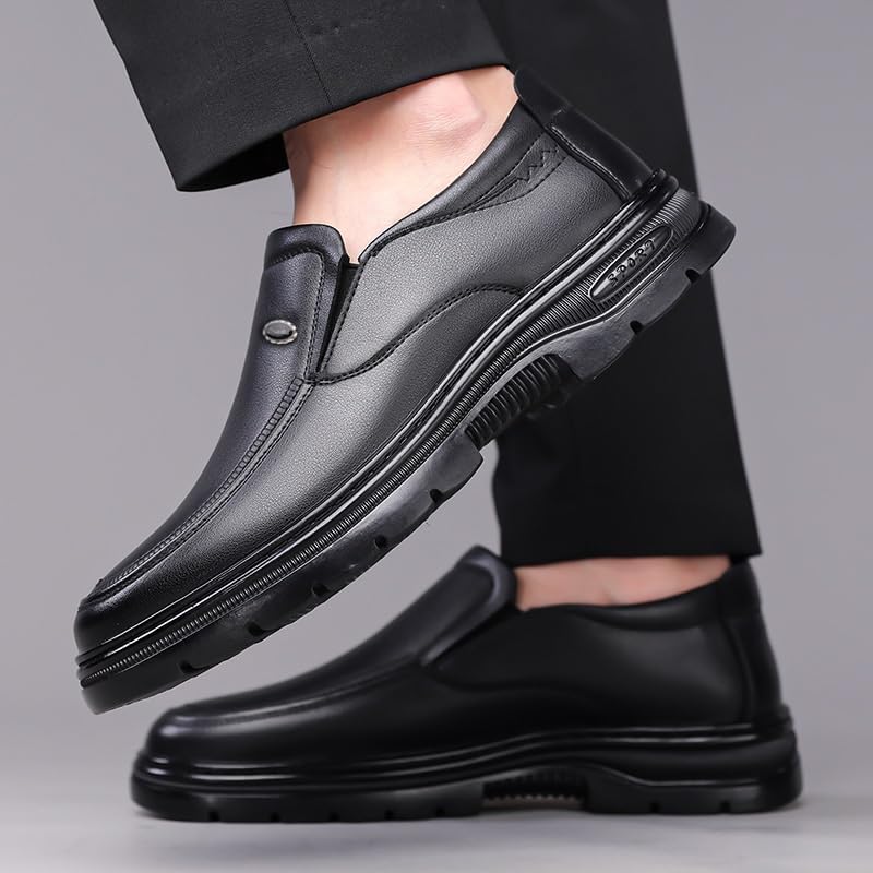 Men's Dress Loafers Lightweight Moccasins Stylish Shoes with Non-Slip Sole Mens Genuine Leather Dress Shoes4