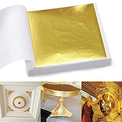 Rostro, Watch Hoja de Oro 100 Páginas, 24 K Hoja de Oro para el Arte, Artesanía Dorada, Aecoración, Marco Dorado Materiales Decorativos Artesanias Diseño(Artesanías, No...