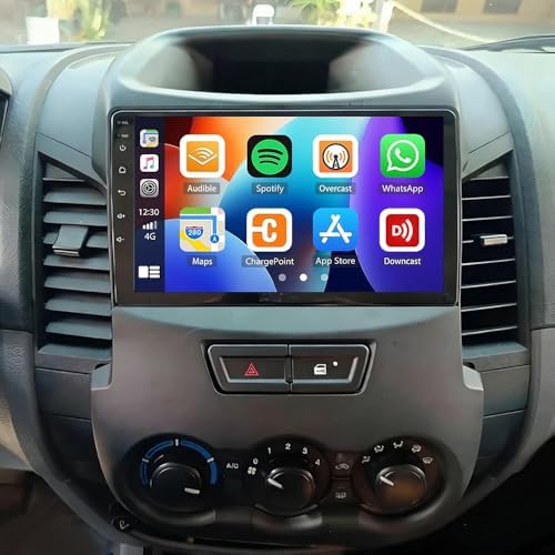 Android 15 Car Radio Stereo Compatible for Ford Ranger PX 2011-2015 9in IPS Touch Screen 4+64G Car Radio Receiver with Wireless Carplay Android Auto GPS Navi Bluetooth Wifi HiFi BT SWC Backup Camera