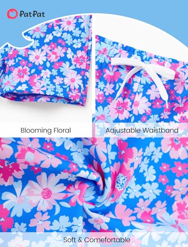 Image of PATPAT Family Matching Swimsuits: Mommy and Me One Shoulder Colorblock Bathing Suits One Piece Swimwear Sets