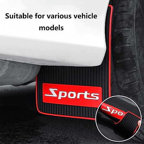 Image of 4 Pairs of Mud Flaps Safety Warning Reflective Devices for Car Splash Prevention Device Front and Rear Universal for Car Rubber (Sports)