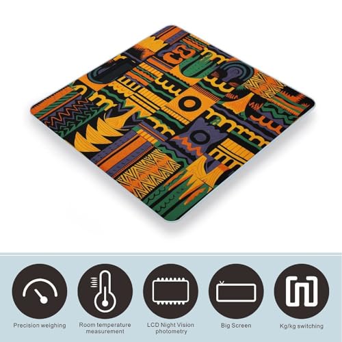 Báscula digital de baño con patrón étnico africano miniatura 3