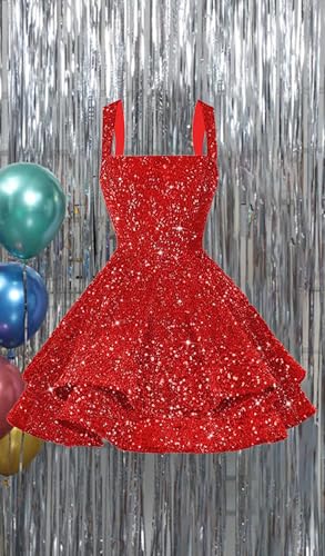 Sparkly Tiered Sequin Flower Girl Dress Short Birthday Sweet 16 Photo Pageant Formal Mini Dresses3