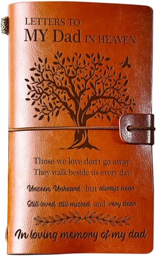 Skexiod Memorial Gifts for Loss of Father - 140 Page Refillable Leather Journal Sympathy Gifts for Loss of Dad Breavement Gifts for Loss of Father Gifts