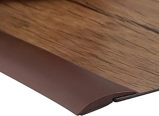 2M Carpet Edge Strip Self Adhesive Floor Planks Carpet to Laminate Door Strip Carpet Door Strips Rubber Edging Trim Laminate Flooring Trim （5mm, Brown)