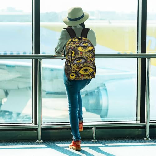 AIXIWAWA Lightweight Hiking Backpacks Abstract Eye Print, Foldable Waterproof Daypack for Commute Travel3