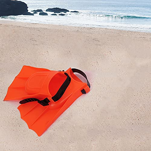 Kids Swim Flippers, Girls & Boys Short Swim Flipper Lightweight Adjustable Pvc Swimming Training Fins For Children Lap Swimming Pool Water Park Diving Play (Orange) #TOP1