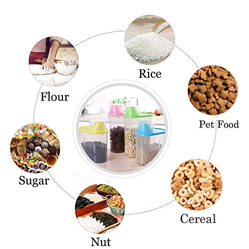 Ansee Cereal Container Food Storage Containers Easy-Pour Design With Airtight Lids Measuring Cup Bpa-Free Plastic Containers For Rice Snacks Sugar Nuts Pet Food (2 Pack) #TOP6