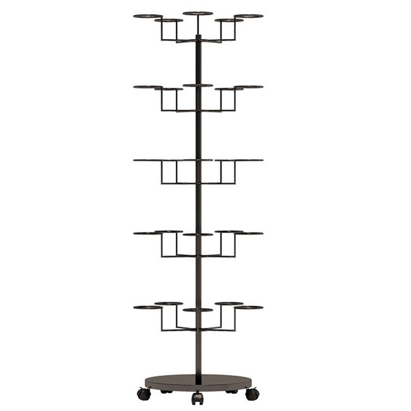 Clothing Rack Multi-Layer Hat Holder Store Cap Display Rack, Space Saving Organizer (25 hat holders)(Black)
