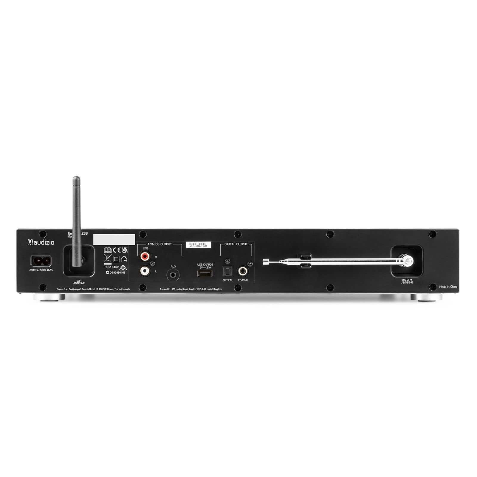 Audizio Adria - Internetradio WLAN Radio mit Bluetooth, DAB Tuner, Spotify Connect, HiFi-Tuner, Internet Radio, USB, AUX, RCA Out, Optical, Fernbedienung - Schwarz