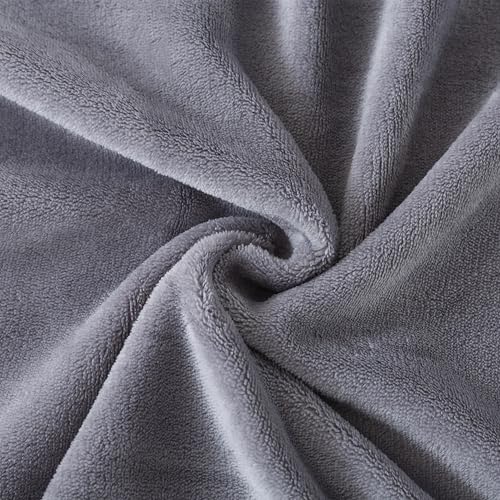 WUMIUER Plüsch Bettwäsche 135x200 cm Grau 2tlg Set, Winter Biber Warm Flauschig Bettbezug und 1 Kissenbezug 80x80cm… – Ansicht 4