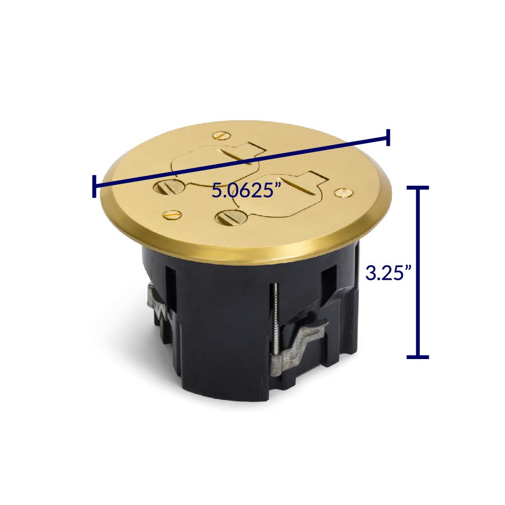 Lew Electric PBR1-FPB Round Floor Box Kit (Flip Lid, Brass)
