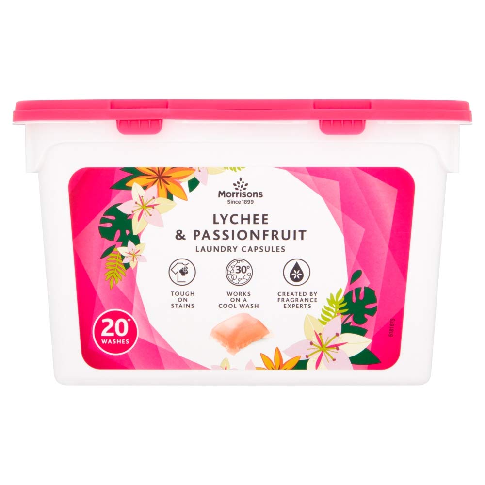 Morrisons Lychee And Passionfruit Laundry Capsules 20 Washes