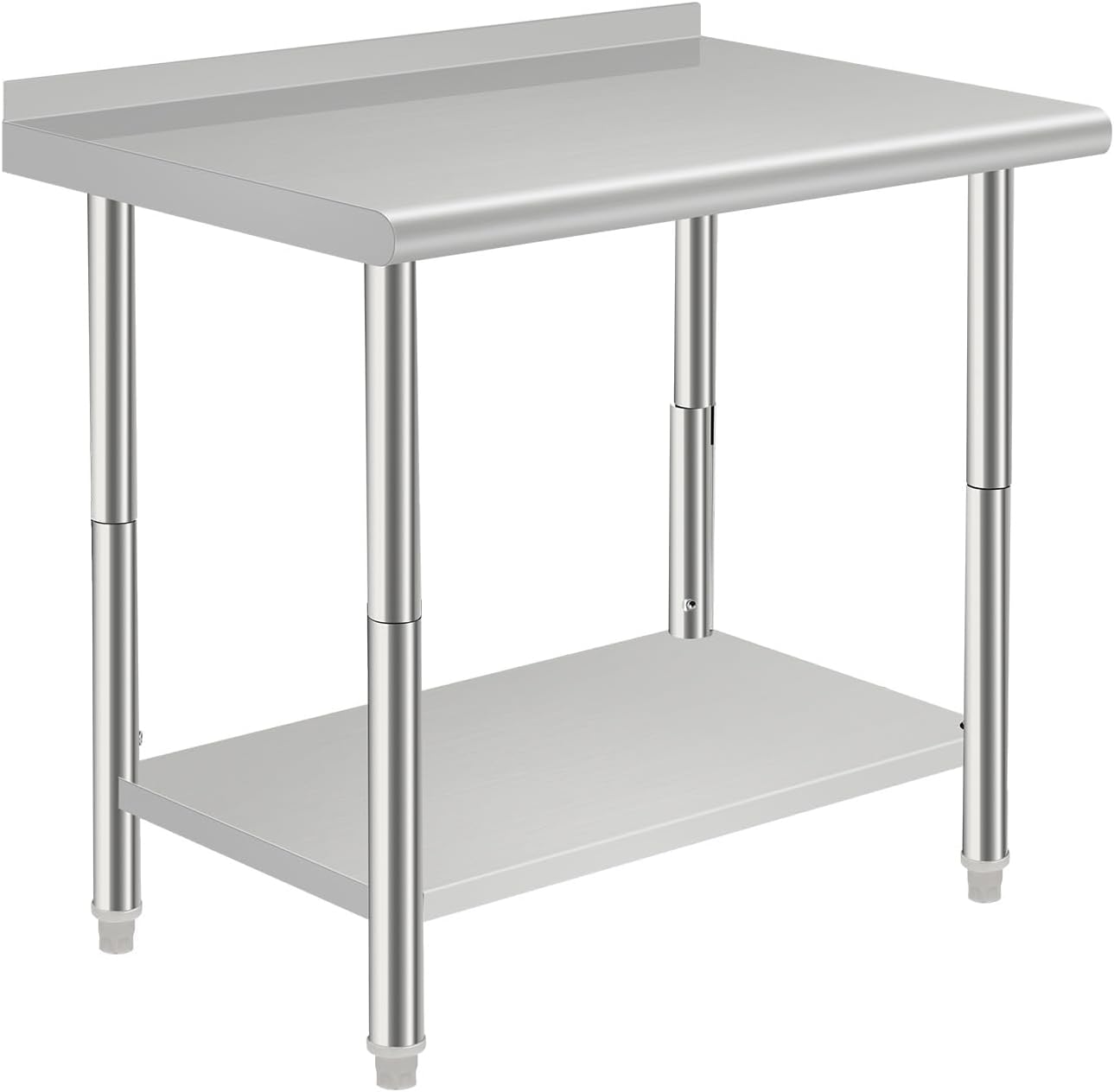 TROPOW Stainless Steel Work Table 30x24 Inch Heavy Duty Commercial Kitchen Prep Table with Adjustable Undershelf for Food Preparation Cooking and Storage Sturdy Rust Proof Easy to Clean