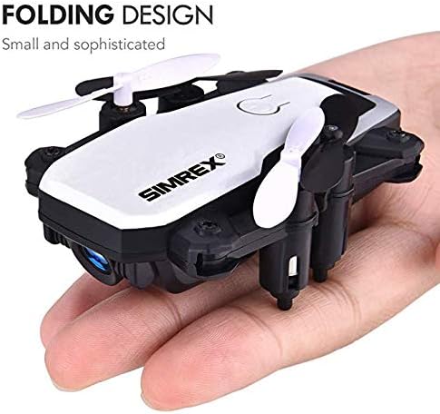 SIMREX X300C Mini Drone RC Quadcopter Foldable Altitude Hold Headless RTF 360 Degree FPV Video WiFi 720P HD Camera 6-Axis Gyro 4CH 2.4Ghz Remote Control Super Easy Fly for Training(White)