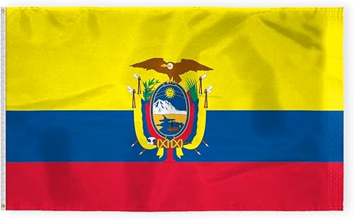 Miniatura 7 de AGAS - Bandera de Ecuador  3 x 5 pies  Impreso de una sola cara en poliéster  Bordes cosidos  Ojales de metal de poliéster  Bandera de larga