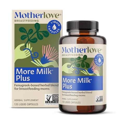 Motherlove More Milk Plus (120 Capsule Value Size) Fenugreek-Based Lactation Supplement to Support Breast Milk Supply—Non-GMO, Organic Herbs, Vegan, Kosher, Soy-Free Cover
