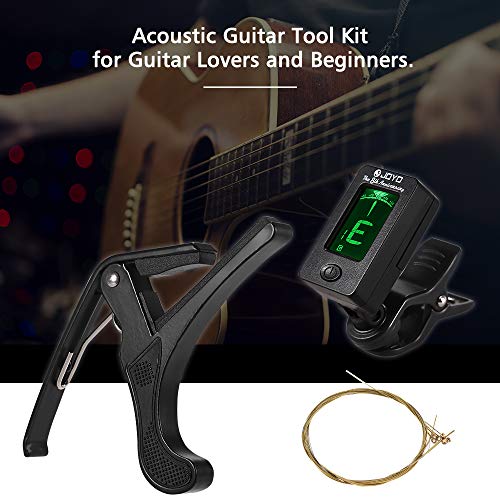 KKmoon Conjunto de ferramentas de guitarra incluindo afinador de guitarra digital Conjunto de cordas