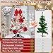 Uspring Small Flocked Christmas Tree with Lights, 2Ft Table Top Christmas Tree with Pre-Decorated Ornaments LED Lights, Artificial Full Mini Xmas Trees for Indoor Holiday Decor