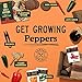 Indoor Pepper Seed Starter Kit – Pepper Growing Kit with 4 Non-GMO Hot Pepper Seeds, Wood Planter Box, Soil, Pots, Plant Markers,Gardening Gifts for Women, Grow Your Own
