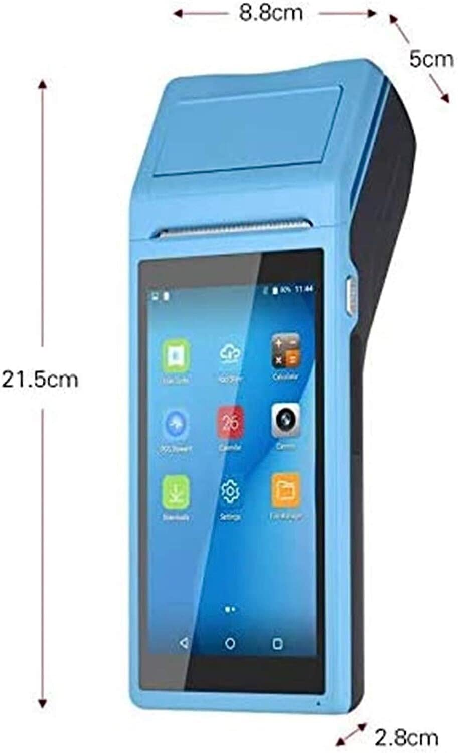 HSF Lettore di codici a barre Scanner di codici a barre portatile, stampante for ricevute terminale pos con schermo da 5,5 pollici