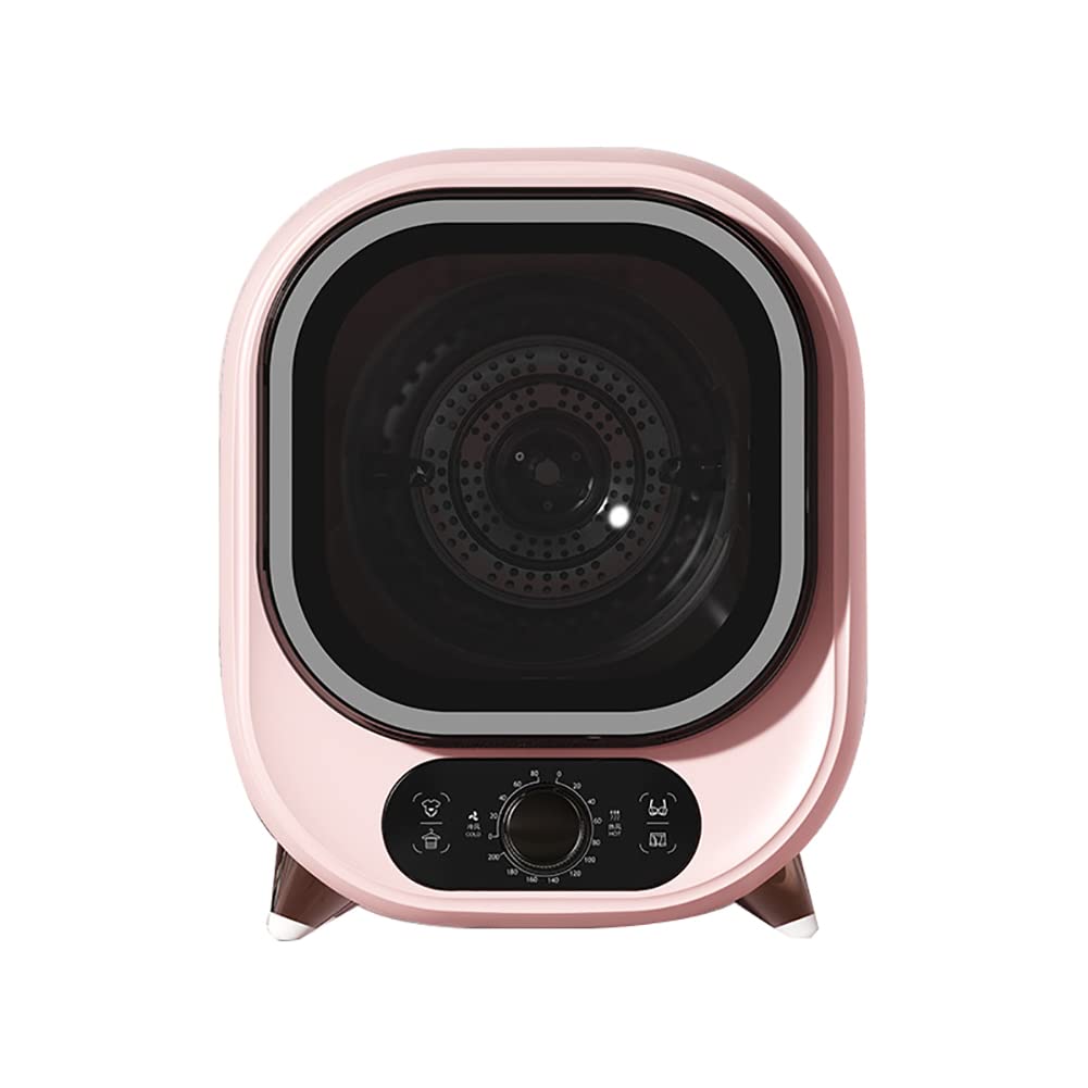 Mini Secadora de Ropa Eléctrica Portátil, Carga Frontal, Compacta Con Tina de Acero Inoxidable, 500 W, Para Apartamento, Dormitorio - Rosa