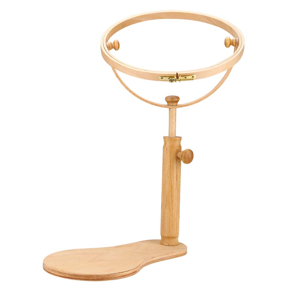 Bastidor de Punto de Cruz Giratorio para Bordado, Bastidor de Madera para Bordado Giratorio 360° y Ajustable para proyectos de Punto de Cruz y Bordado (24 mm)