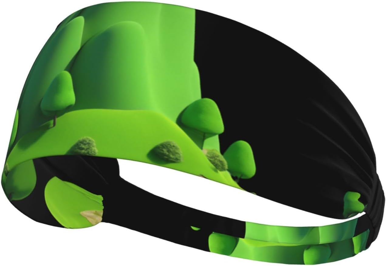 Towering Green Hills Elastic Exercise Headband for Sports & Workouts