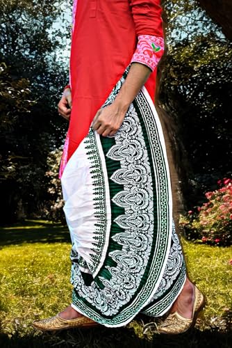 Image of Men's Ready to Wear Pant System Printed MAYUR PUCHHA Dhoti for Marriage, Pooja, Festival etc.(GC010)
