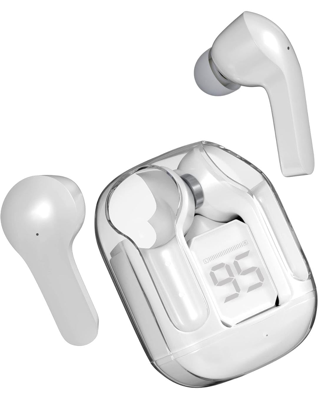 NEXATECH Bluetooth Earbuds with Display | Transparent Design | 30 Hrs Playtime with Fast Charging | Bluetooth 5.3 + ENC | 13mm HD BASS Drivers | Built-in Mic Brand (B0D2LKCDD5) Amazon Price History, Amazon Price Tracker
