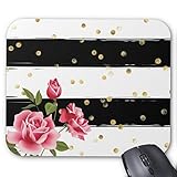 ZhangXF Mini Sticker Printer Pocket Inkless Thermal Printer with 3 Roll Papers Bluetooth Portable Printer for Pictures Photos Journals Study Notes Stripe Mouse Pad Mousepad Gaming (Black) (Black)