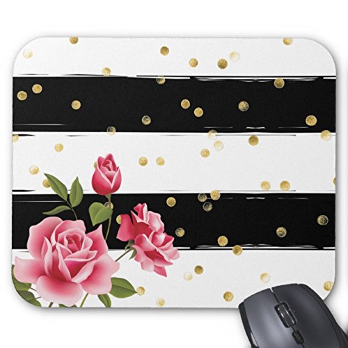 ZhangXF Mini Sticker Printer Pocket Inkless Thermal Printer with 3 Roll Papers Bluetooth Portable Printer for Pictures Photos Journals Study Notes Stripe Mouse Pad Mousepad Gaming (Black) (Black)