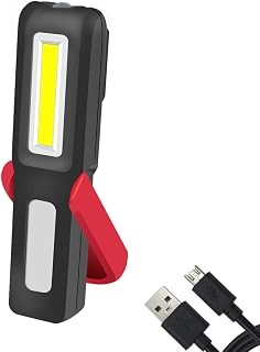 mewmewcat Lanterna Led Cob,USB recarregável COB LEDs luz de trabalho com base magnética lanterna portátil luzes da noite ao ar livre gancho de suspensão ao ar livre luz