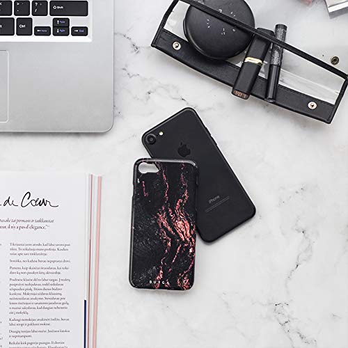 Burga Phone Case Compatible With Samsung Galaxy Z Flip 3 - Hybrid 2-Layer Hard Shell + Silicone Protective Case -Copper Wood Rose Gold Marble - Scratch-Resistant Shockproof Cover #TOP7