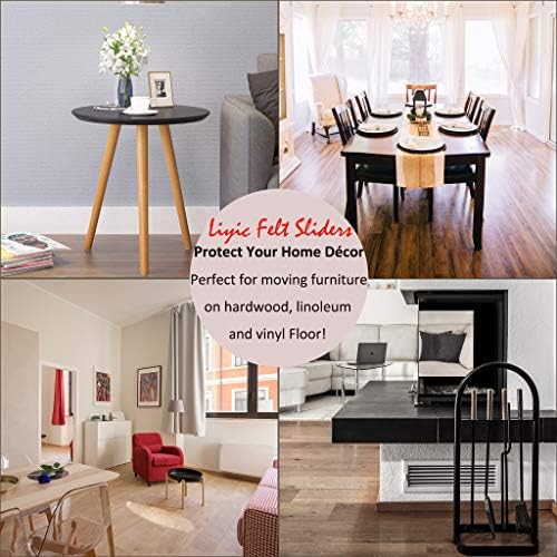 Liyic 16Pack 4in.Square Felt Sliders for Hard Surfaces-Felt Furniture Sliders - Heavy Duty Sliders  Reusable Hardwood Floor Sliders -Furniture Moving Sliders-Sofa Sliders Gliders Glides Movers