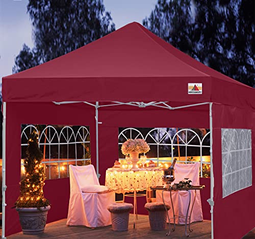 Image of ABCCANOPY Pop up Canopy Tent with Elegant Church Window 8X8,Burgundy