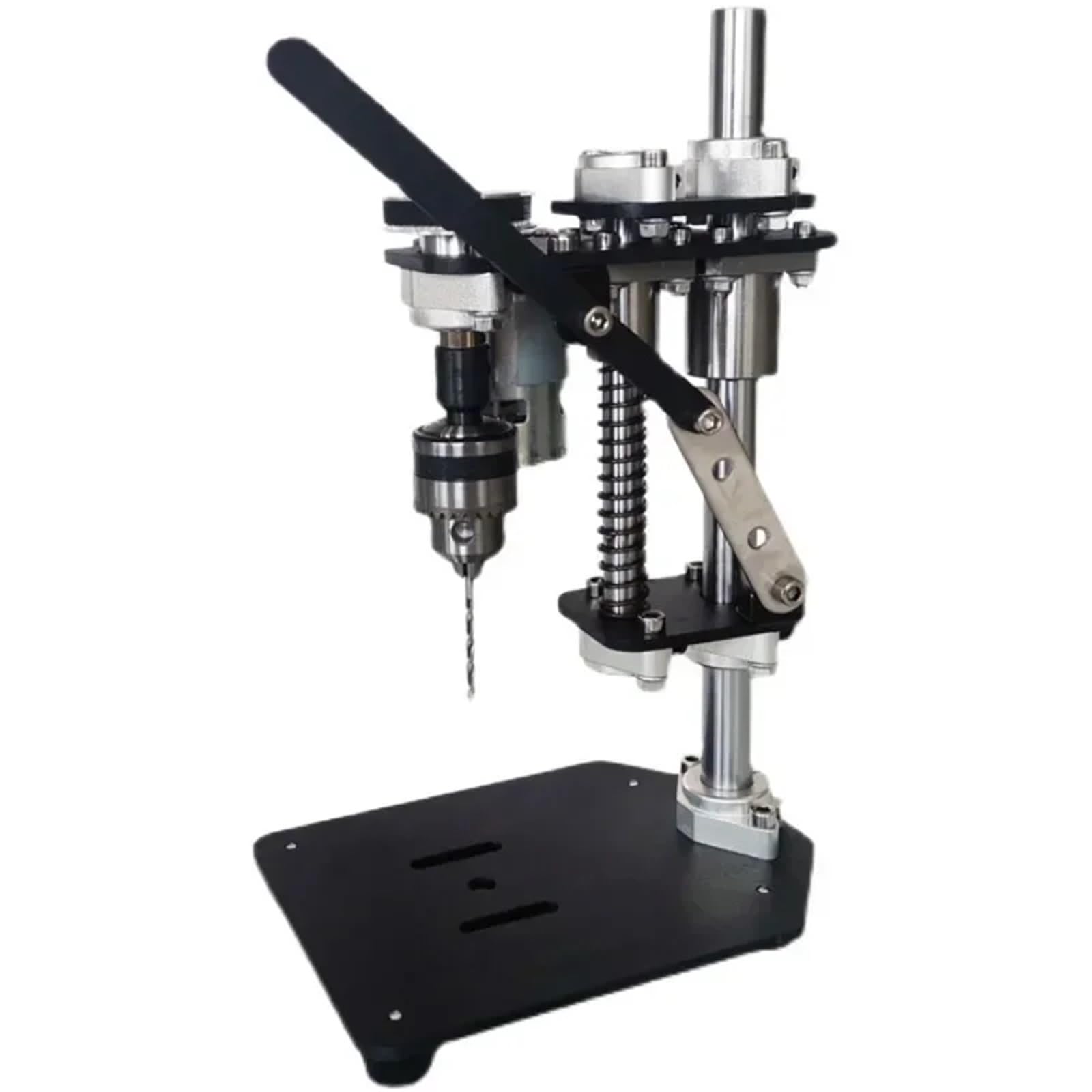 Taladro de columna Taladro de banco pequeño for el hogar, minitaladro portátil de escritorio con soporte, CA, precisión, bricolaje, máquina de perforación de velocidad variable(16RE)
