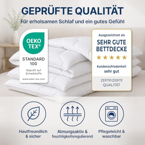 DreamHome 4 Jahreszeiten Bettdecken 135 x 200 cm - Oeko-TEX zertifizierte, anpassbare Steppdecke 135x200cm - Vier-Jahreszeiten-Bettdecke… – Ansicht 6