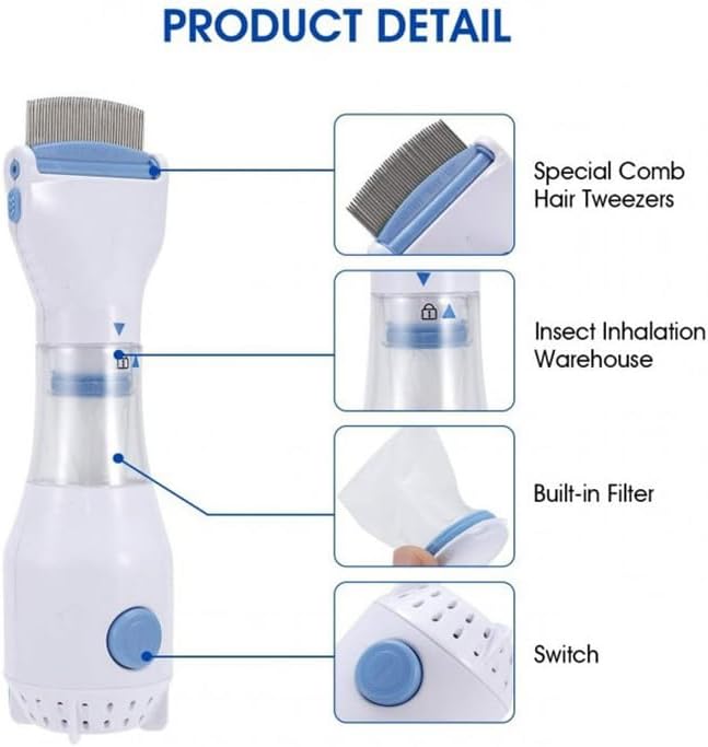 Miniatura 4 de Peine eléctrico para piojos de cabeza, peine eléctrico para eliminación de piojos, tratamiento de piojos de la cabeza, peine eléctrico para piojos,
